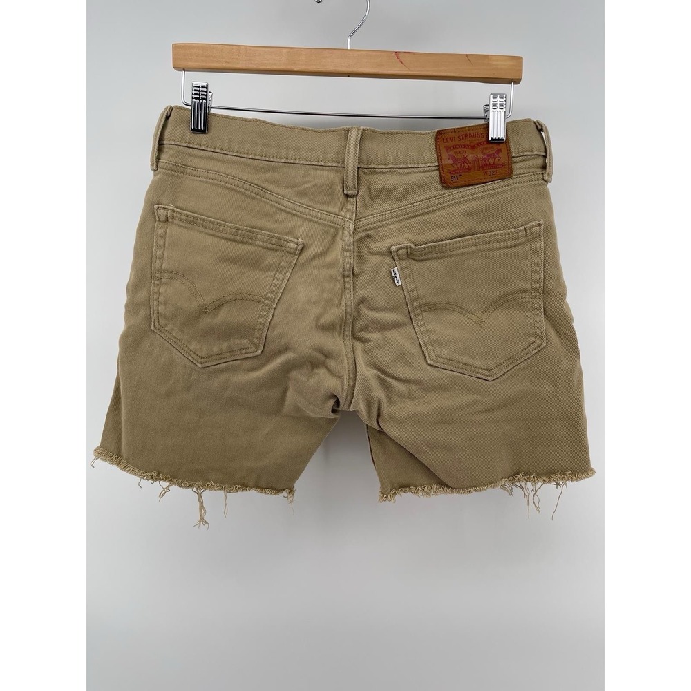 Levi's 511 Cut Off Shorts W32 Tan Frayed Hem Denim Distressed